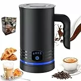 Milchaufschäumer Elektrisch 4 in 1,430ml Großes Automatischer Milchschäumer,Geräuschloser,Abschaltung,Antihaft-Beschichtung,für Heißen und Kalten Milchschaum,Heiße Schokolade,Latte,Einfach zu Bedienen