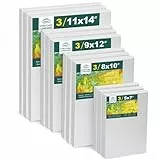 Inburit Leinwand zum Bemalen, 12 Stück 4 Größe Keilrahmen - Leinwände für Acryl, Ölfarbe für Künstler, Amateure