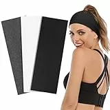 BELEVO Stirnband Damen Sport Haarband Damen Baumwolle 3 Stück Haarbänder Elastisch Headband Sommer Schweiß Weich Antirutsch Hairband Mode-Accessoires für Kosmetik Workout Yoga Laufen Fitness Gym