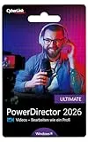 CyberLink PowerDirector 2026 Ultimate - Professionelles Videobearbeitungsprogramm für PC - Greenscreen und tausende Effekte - Fotoshow - Screen Recorder- Dauerlizenz für Windows (ProduktKeyCard) #PKC