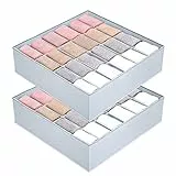 hinrey 2 Stück Aufbewahrungsboxen für Socken und Unterwäsche, 24 Zellen Schublade Organizer