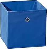 Inter Link – Faltbare Aufbewahrungsbox – Klappbarer Objekthalter – Stoff Faltbox – Aufbewahrungsbox für Raumteiler oder Regale – 32 x 32 x 32 cm – Mit Fingerloch – Winny – Blau