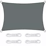 AFXXE Sonnensegel Rechteckig Wasserdicht UV-Schutz 2 x 3m, Ohne Bohren für Balkon, Terrasse, Garten, Wohnwagen (Grau)