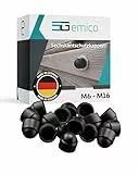 emico Sechskantschutzkappen M8 (SW 13) - 25 Stück Schwarz - Abdeckkappen aus robustem PE - Passgenau, langlebig & flexibel - Schutz vor Staub, Schmutz & Feuchtigkeit für saubere Schraubverbindungen