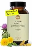 SUNDAY NATURAL® Mariendistel Artischocke Löwenzahn - 180 Cholin Kapseln - Leber Komplex mit 80% Silymarin & 100mg Cholin - Hochdosiert, vegan, laborgeprüft in Deutschland