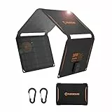 FlexSolar Solar Ladegerät 30 W tragbares (19,8 V/1,6 A max), wasserdicht, IP67 faltbares Solarpanel mit USB A/C QC 2.0 Anschluss, kompatibel mit Netzstation, Handy für Outdoor, Camping, Wandern
