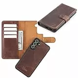 Node Leather | Lederhülle für Samsung S25 Plus mit MagSafe-Kompatibilität, Echtleder-Brieftaschen-Schutzhülle für S25 Plus mit Kartenhalter, abnehmbarer magnetischer Klappdeckel, RFID-Blockierung