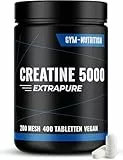 Creatin 5000 Giga Tabs Hochdosiert – 5000mg pro Tag – 400 Tabletten – Monohydrat Tabletten – 200 Mesh, vegan