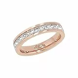 s.Oliver Ring Edelstahl Damen Ringe, mit Kristall, Roséfarben, Kommt in Schmuck Geschenk Box