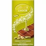 Lindt Schokolade | LINDOR Tafel Pistazie | 100g | feinste Vollmilch-Schokolade mit einer unendlich zartschmelzenden Pistazien-Creme-Füllung | Schokoladen-Tafel