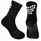 Gogogoal rutschfeste Fußballsocken Herren Damen Jugendliche gepolsterte atmungsaktive Grip Sportsocken Fußball Basketball Sneaker Socken 37-42 Schwarz M 4 Paar