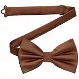 DonDon Fliege Herren handgefertigt Seiden-Look 12 x 6 cm Fliege Braun