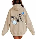 Damen Hoodie Rückendruck Letter Print Oversize Sweatshirt mit Kapuze Hoodie Pullover Y2K E-Girl Pullover Oversize Vintage Kapuzenpullover Harajuku Streetwear