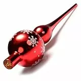 com-four® Weihnachtsbaumspitze glänzend - Christbaumspitze aus echtem Glas für Weihnachten - Tannenbaumspitze für den Christbaum, 28 cm