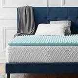 LUCID Matratzen Topper – 5 cm Gel Memory Foam Matratzenauflage, ergonomisch gewellt & atmungsaktiv, Oeko-Tex, 80x190 cm, Blau