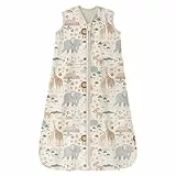 Unnivoll Schlafsack Baby Sommer 0.5 Tog 100% Baumwolle Sommerschlafsack Babyschlafsack 12-18 Monate 84 cm für Jungen Mädchen Kinder Aprikose Elefant