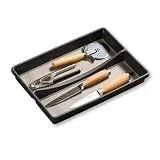 Kesper | Besteckkasten - Besteckeinsatz für die Schublade, Material: Kunststoff (PP), Maße: B 24 x T 32,5 x 4,5 cm, Farbe: Grau | 30093