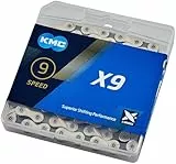 KMC Unisex X9 9 Speed Kette, Silber/Grau, 122 Glieder