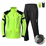 doorslay Regenanzug Herren & Dame, Wasserdichter Regenmantel, Regenbekleidung (Jacke + Hose), Atmungsaktives Regenjacke, Motorrad Regenanzug, für Fahrradfahren Radfahren Camping Wandern