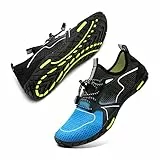 WateLves Badeschuhe Herren Damen Barfußschuhe Wasserschuhe Schwimmschuhe Strandschuhe für Surfen,Tauchen,Bootfahren,Gymnastik Fitness (Schwarz Blau, 44EU)