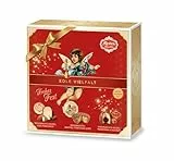 Reber Quadratpackung – 9er Packung in der Weihnachts-Edition – Weihnachtsmischung mit Marzipankugeln, Weihnachtskugeln und Zimt-Törtchen