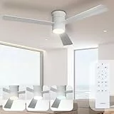 Noaton Deckenventilator mit Beleuchtung und Fernbedienung, Weiß, Zoya, Liese, 6 Geschwindigkeiten, Ø132 cm, Dimmbar LED 22,9 W, Timer, DC-Motor 34 W, Sommer-Winterbetrieb