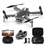 Drohne mit Kamera 1080P HD, RC Quadcopter faltbare Drohne für Kinder, bürstenloser Motor, Ein-Tasten-Aus/Landung, 2 Akkus, Spielzeuggeschenke für Jungen und Mädchen (Black)