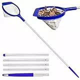 Bseical Pool Kescher Feinmaschig 141cm, Poolkescher mit Teleskopstange Aluminium Stabil,Teichkescher Algen Klein Pool Zubehör, Skimmer Teich Fein für Schwimmbad,Brunnen,Aquarium,Teich