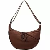 CHAMAIR Halbmond Tasche Damen Hobo Schultertasche,Nylon Crossbody Umhängetasche Bauchtasche Gürteltasche Mit Schultergurt Einstellbar