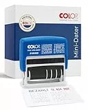 COLOP Wortband-Datumstempel mit 12 gängigen Bürotexten, S120/WD, Abdruckhöhe 4 mm, integriertes Stempelkissen blau/rot