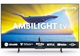 Philips Ambilight 43PUS8109 4K LED Smart TV - 43-Zoll Display mit Pixel-präziser Ultra HD, Titan OS Plattform und Dolby Atmos, Funktioniert mit Alexa und Google Sprachassistent - Satiniertes Chrom