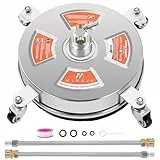 M MINGLE Flächenreiniger 36cm (14 Zoll), für Hochdruckreiniger mit 2 Verlängerungen, 1/4 Zoll Schnellkupplung, 276 bar(4000 PSI), Ideal für Auffahrt, Gehweg und Terrasse
