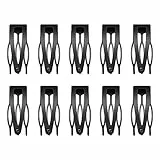 Etercycle 10 Stück Metall Haarspangen 5cm Barrette Haarspange für Damen Mädchen, Doppel Griff Haar Clips Haarhalter Basteln DIY Zubehör Snap Haarspangen (Schwarz)