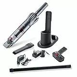 Genius Invictus One 1.0 Handstaubsauger 11-TLG grau - Handsauger beutellos & kabellos mit 11000PA | HEPA Filter, Lithium Ionen Akku, Tierhaarbürste, KFZ-Zubehör, Flexible Fugendüse