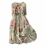 Sale Angebote Pinkes Kleid Sommerkleid Damen Freizeit Lockere Strandkleid Damen Sommer Casual Mode Floral Gedruckt Sommerkleid Damen Lang Maxikleid Damen Sommer Abendkleider Kleid Lang Damen Sale