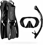 Cressi Musa Explorer Set Snorkeling Sets, Schwarz, L/XL