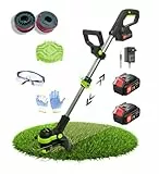 Rasentrimmer mit Akku Wrneaoch 21V Akku Rasentrimmer Akku mit 11.000 U/min und 750W Motor Motorsense Akku mit 2 Akku 4.0Ah ist Ihr Perfekter Partner für die Garten und Rasenpflege