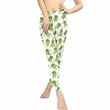 Woisttop Leggings mit hoher Taille, Bauchkontrolle, für Damen, modisch, Übergröße, Workout, Fitnessstudio, Yogahose, Cartoon-Frosch-Druck, M