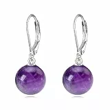 VONALA Perle Ohrringe Sterling Silber, Hängend Ohrringe Schmuck Geschenke für Damen und Mädchen (Amethyst)
