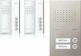 Schneider Electric Ritto Freisprechstelle, Gegensprechanlage, Acero pur, Komplettset für 2-Familienhaus, Edelstahl/Weiss, Artikelnummer RGE1818425