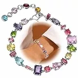 1 Stück Armband Damen, Diamant Armband Damen, Armband Zirkonia, Glitzer Armband Damen, Armband Damen Strass für Frauen Mädchen Ehefrau Mutter Schmuck Geschenk,Farbiges Zirkonarmband