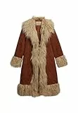 Superdry Damen Langer Afghan Mantel Rustikales Kastanienbraun 38