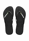 Havaianas - Slim Brasil Logo, Bequeme, Robuste und Leichte Badelatschen für Frauen, Hommage an Brasilien, Flagge auf Riemen und Sohlen