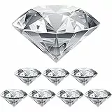Cisolen 8 Stück Kristall Glas Diamant Crystal Glas Geschliffen Diamant Klare Kristall Glas Diamant für Hochzeitsbevorzugung Dekorationen Wohnkultur Partydekoration Schaufensterdekoration 40mm