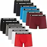 ANTONIO ROSSI Herren (12er-pack) Herren-boxer-hipster Fitted Boxer Hipsters, Hell Sortiert, L EU