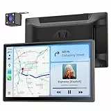 Krunia 9' Drahtloses Tragbares 60FPS Car Play Display für Apple CarPlay & Android Auto, Magnetische Halterung, OTA, Hoch- und Querformat, Rückfahrkamera, Bluetooth, Sprachsteuerung, GPS Navigation