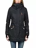 berydale Damen Funktionsparka Jacke, Schwarz-gefütterter Winter Parka, 2XL