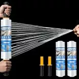 Origuuds Stretchfolie Strechfolienrolle mit Griffen Verpackungsfolie Handstretchfolie Wickelfolie Verpackungsmaterial Packfolien Dehnbare Palettenfolie Umzugsfolie Für Möbel (2 Rollos/38cm x 300m)