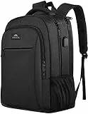 MATEIN Business Laptop Rucksack 15,6 Zoll Reise Laptoptasche mit USB Ladeanschluss Wasserabweisend Daypack Arbeit College Computer Herren Damen, Schwarz