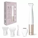 Panasonic ES-WM31 5-in-1 Multi-Trimmer Körper & Bikinizone, Haarentferner für Damen, Damenrasierer, 5 Aufsätze, IPX7 wasserdicht, nass & trocken, Batteriebetrieb (1 x AA erforderlich), Weißgold